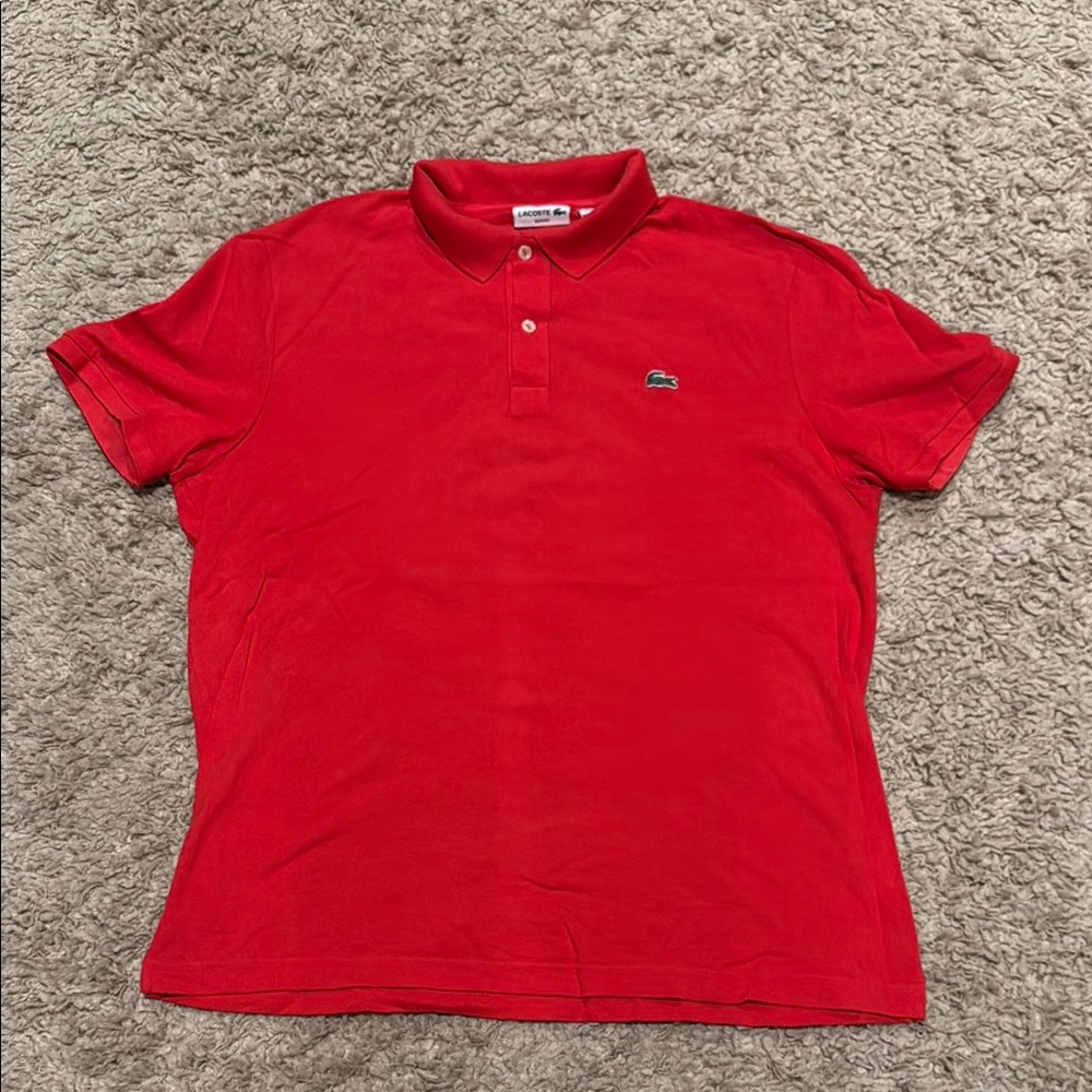Lacoste Men's Red Polo Shirt Slim Fit XXL